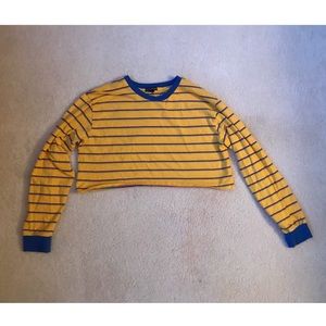 Current Mood Yellow Striped Crop Top